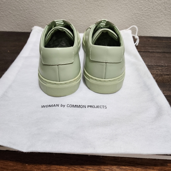 Womens Common Projects Achilles Low Sneakers in Mint Green - Picture 11 of 17